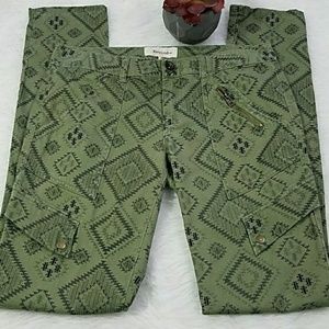 Green tribal pattern pants